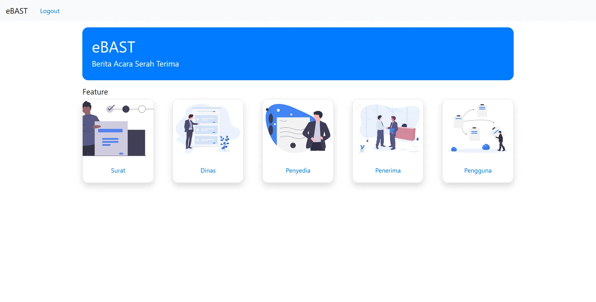 Screenshot of eBast Home Page