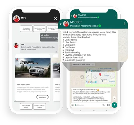 Screenshot of Mira - Mitsubishi Chatbot