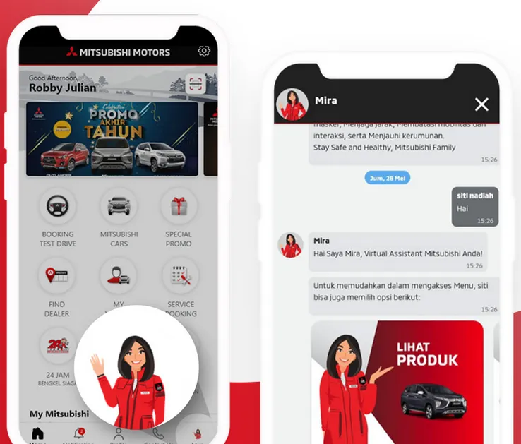 Screenshot of Mira - Mitsubishi Chatbot