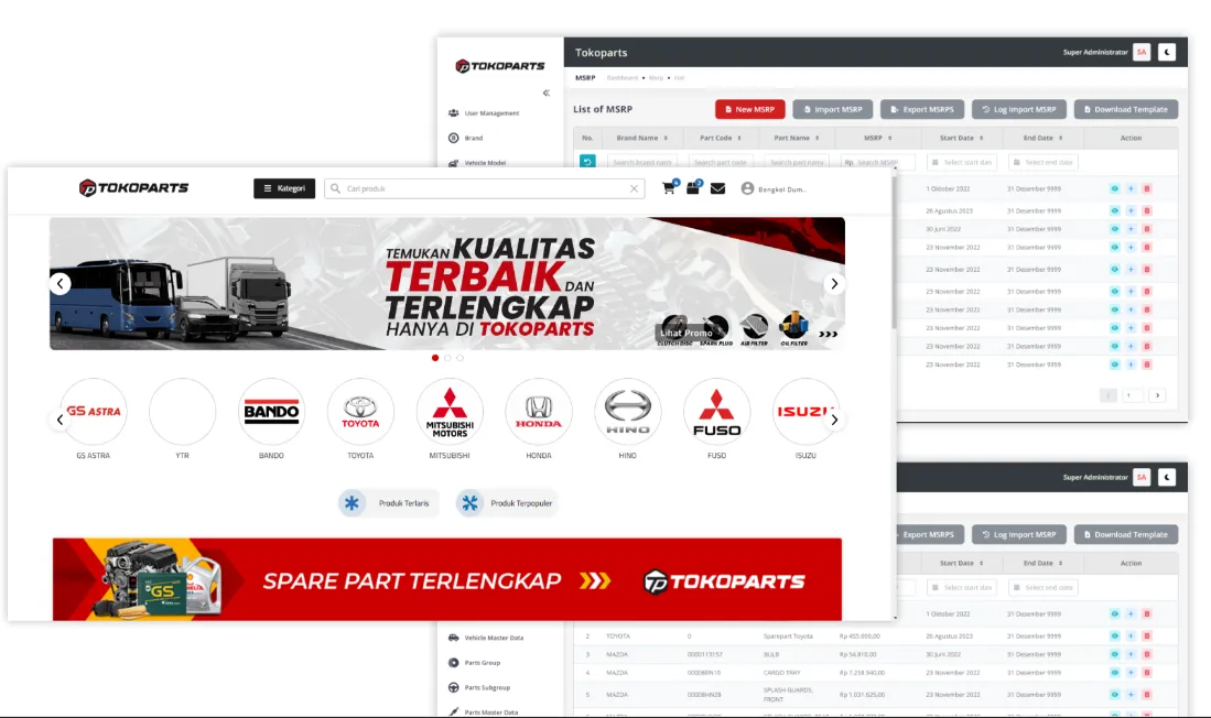 Screenshot of Tokoparts